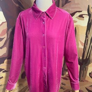 Soft Surroundings Pink Velvet Blouse